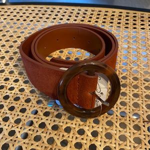 Free People Leather Lucite Buckle Belt XS/S